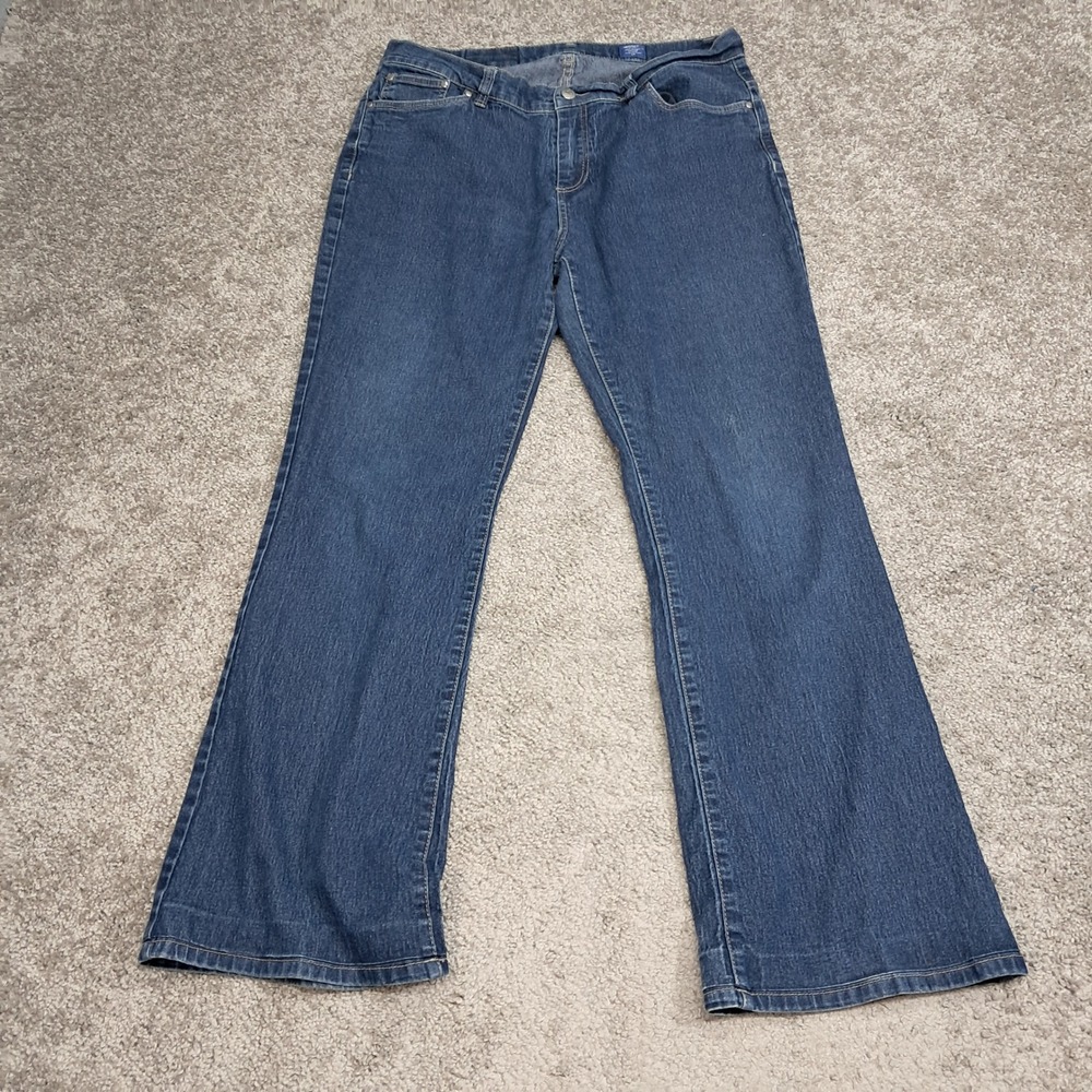 Jockey Person to Person Womens Blue Bootcut Denim Jeans Size 12 Mid Rise Stretch